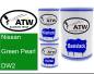 Preview: Nissan, Green Pearl, DW2: 500ml Lackdose + 500ml Klarlack + 250ml Härter - Set, von ATW Autoteile West.